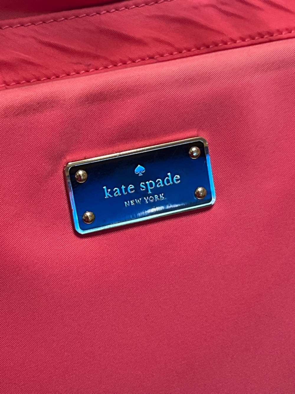 kate spade Hot Pink nylon with Black  leather Handles tote bag - Picture 12 of 16
